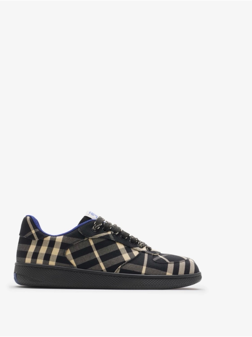 Burberry Black & Beige Check Low-Top Sneakers